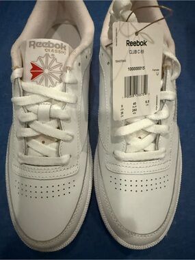 Reebok Classic White Sneakers with Red Accent